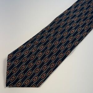 ELIZABETH NELL Cravatte Navy Diamond Silk Tie